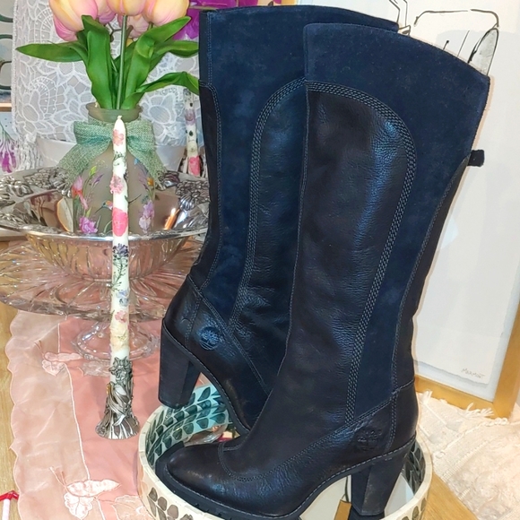 Timberland Earth Keepers Black Size 7.5 Leather Suede Zip up Boots - Picture 2 of 16